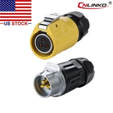 3 Pin Power Connector Cable to Cable, Female Plug w/ Male Receptacles Waterproof