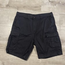 Levi s Cargo Vintage Mens Cotton Black Shorts W38 Inch /L10 Inch Large Pockets