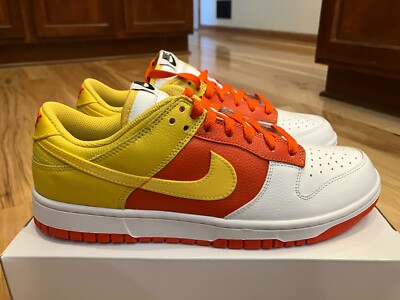 Nike By You Dunk Low Candy Corn White Orange Yellow FN0569 900 Men's Size 10.5