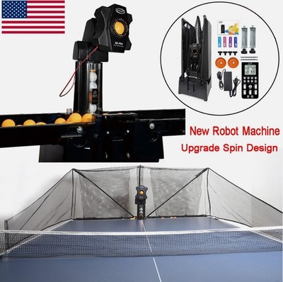 Super Automatic Table Tennis Robot Ping Pong Pitching Machine Training w/ Net