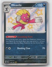 Paldean Fates Weavile 183/91 Shiny Rare Pokemon NM Shin Nagasawa