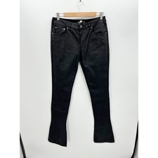 SER.O.YA Waxed Black Cindy Low Rise Skinny Flare Jeans Stretch Women 27 NWT