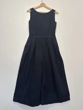 Toast Jumpsuit 8 36 Culottes Leg Dark Navy Indigo Cross Back Canvas Cotton Chic