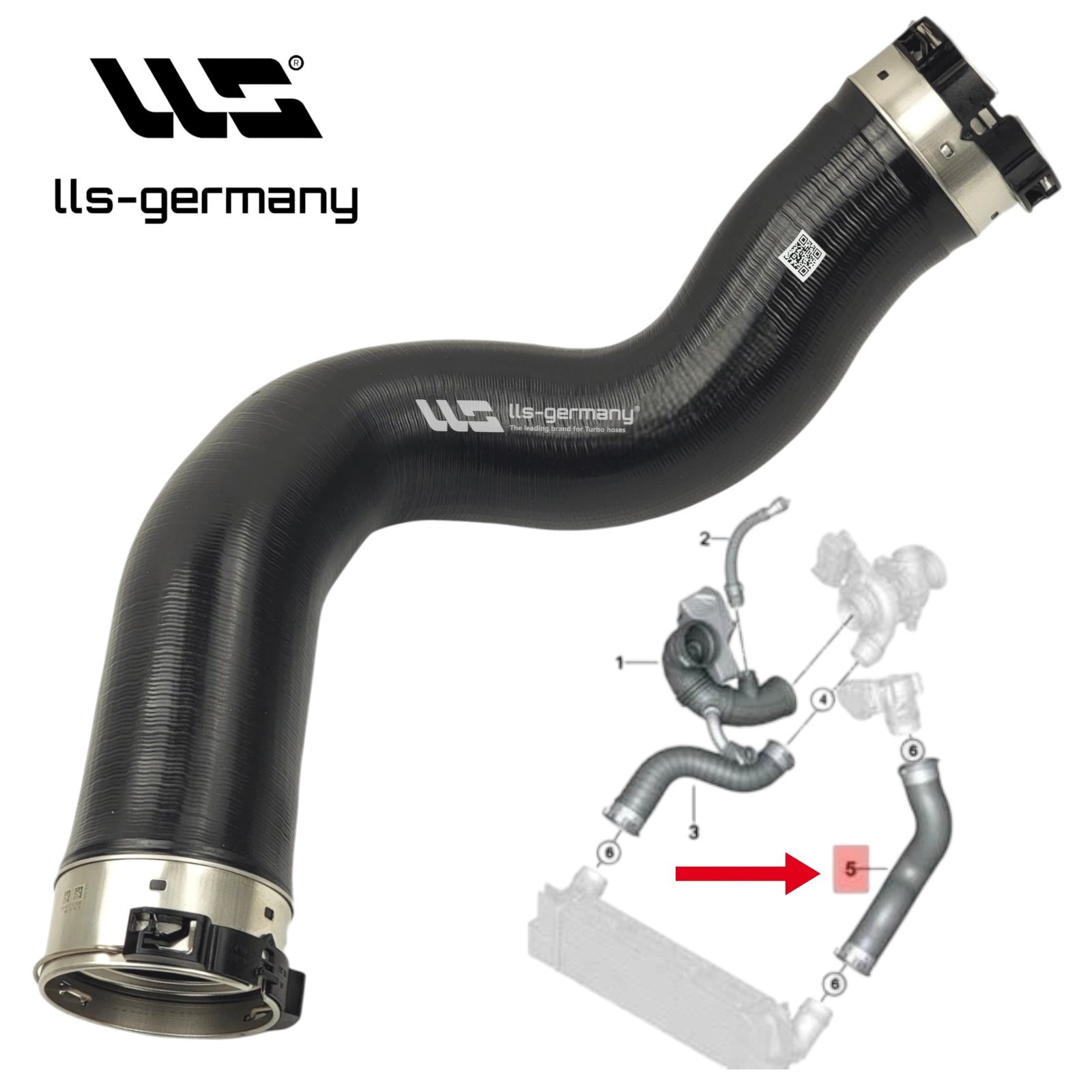 Turbo Air Intake Hose for BMW 5er F10 F11 518d 520d / Xdrive 11618571897