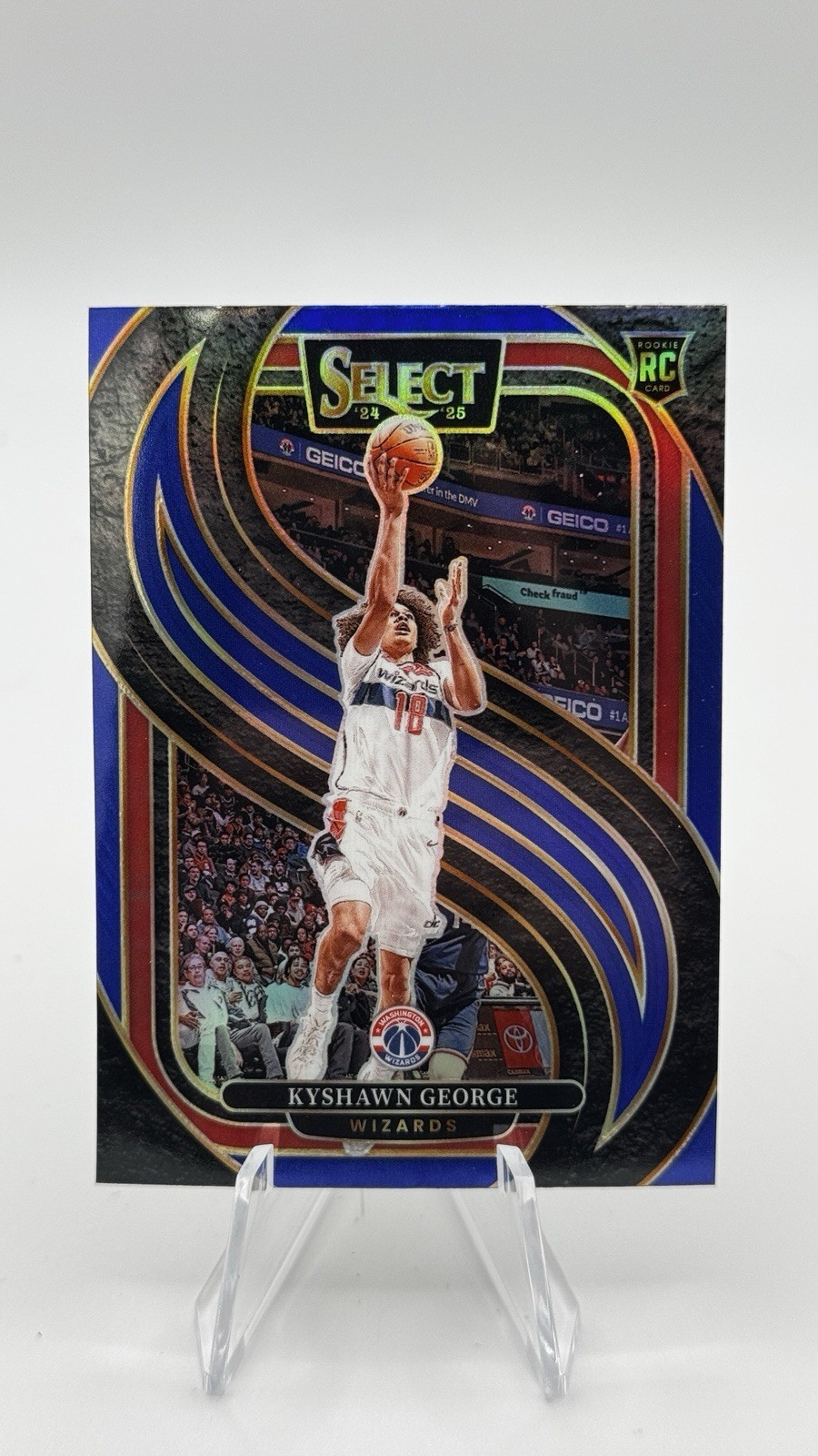 2024-25 Panini Select - Premier Level Kyshawn George #177 Blue Prizm (RC)