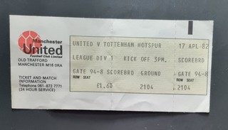 Manchester United v Tottenham/Spurs 1981/82 ticket