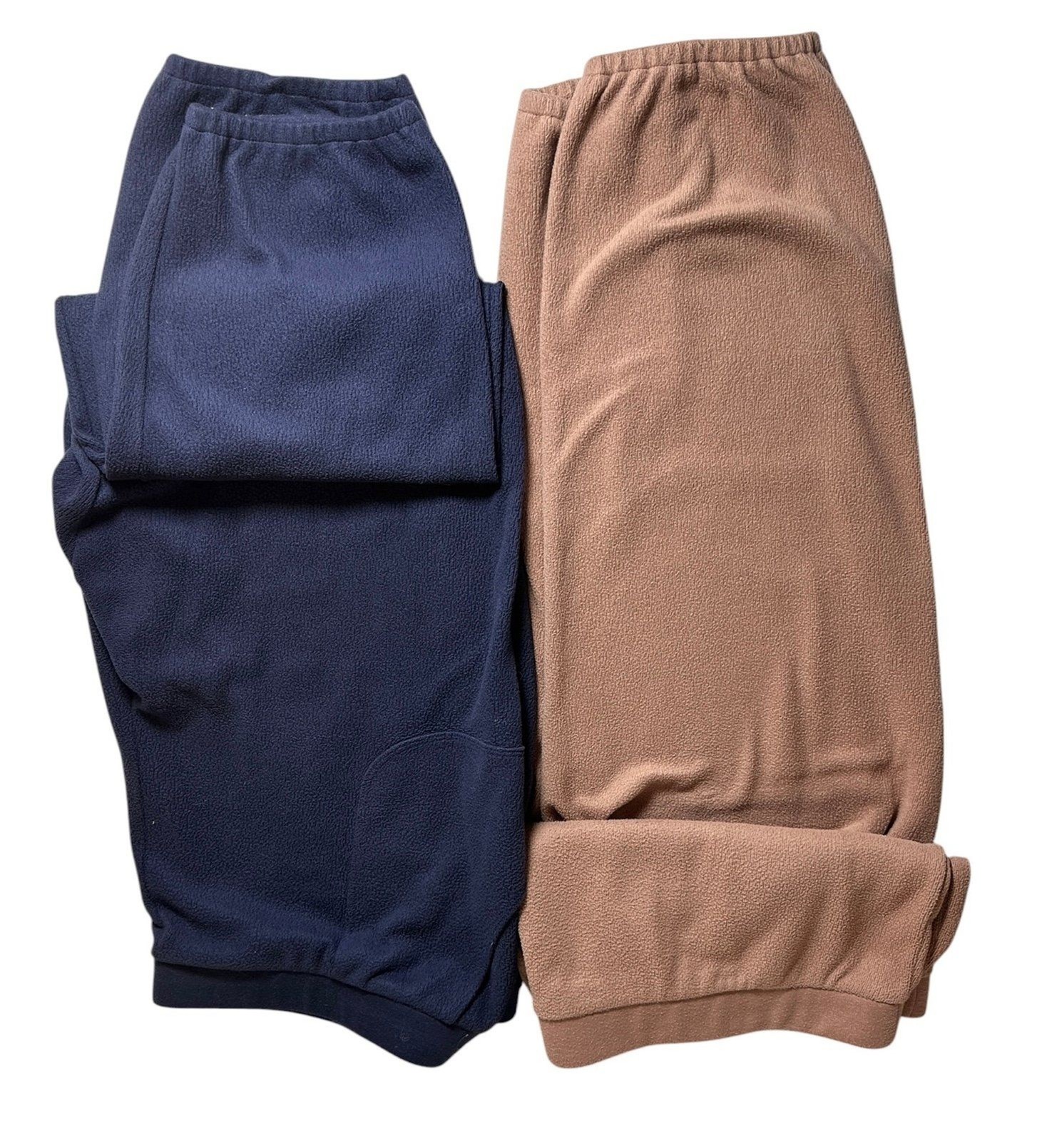 AnyBody Set of Two Women's Cozy Knit Jogger Pants Blue & Brown Size XXL