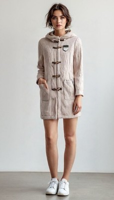 BERGANS OF NORWAY 1928 Bergfrue Lady Coat Women's L Wool Blend Hood Zip Buttons
