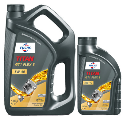 Fuchs TITAN GT1 FLEX 3 SAE 5W-40 / 5 Liter Kanister + 1 Liter Flasche