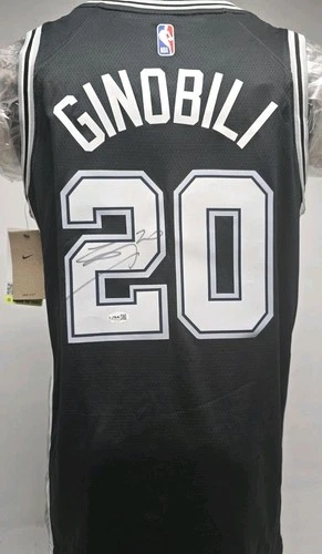 Manu Ginobili Signed Jersey San Antonio Spurs Basketball NBA Champ JSA CL22307 L