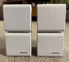 2 Bosel Double Cube Speakers White  Acoustimass Lifestyle Surround Works 