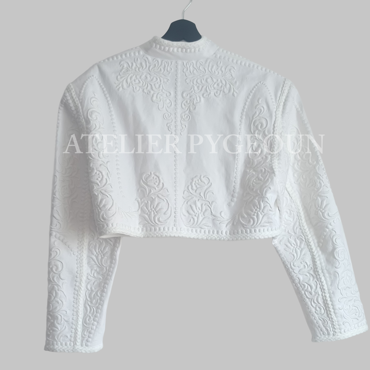 H&M S/S 2026 Linen-Blend Embroidered Bolero Jacket 1337885001