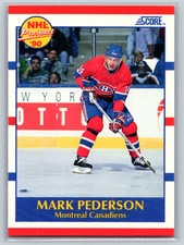 1990-91 Score American #387 Mark Pederson Montreal Canadiens Rookie Hockey Card. rookie card picture