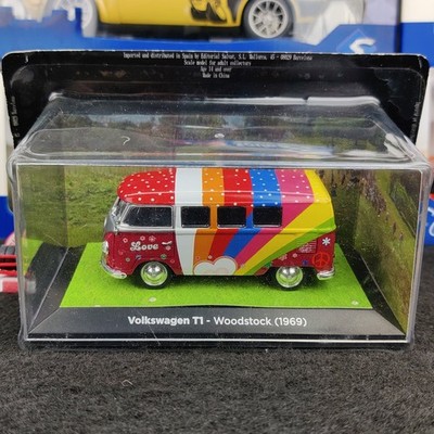 VAN VOLKSWAGEN T1 WOODSTOCK 1969 MINIBUS 1:43 SPANISCHE PRESSE IN BOX