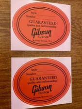 X2 Carta Etichette Chitarra Interno Stile Gibson, Finitura Opaca Replica Alta Qualità