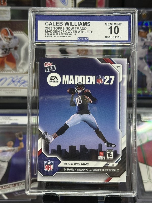 Caleb Williams 2026 TOPPS NOW NFL #MADD Madden 27 Graded Gem Mint 10 PSA Cross?