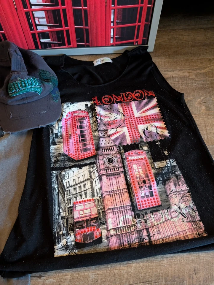 Conjunto de viaje Londres Reino Unido: camisetas, gorra de béisbol y obras de arte Foto 4 de 4