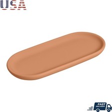Soft Touch Oval Ceramic Tray Organizer Minimalist Bath Storage Essential Display