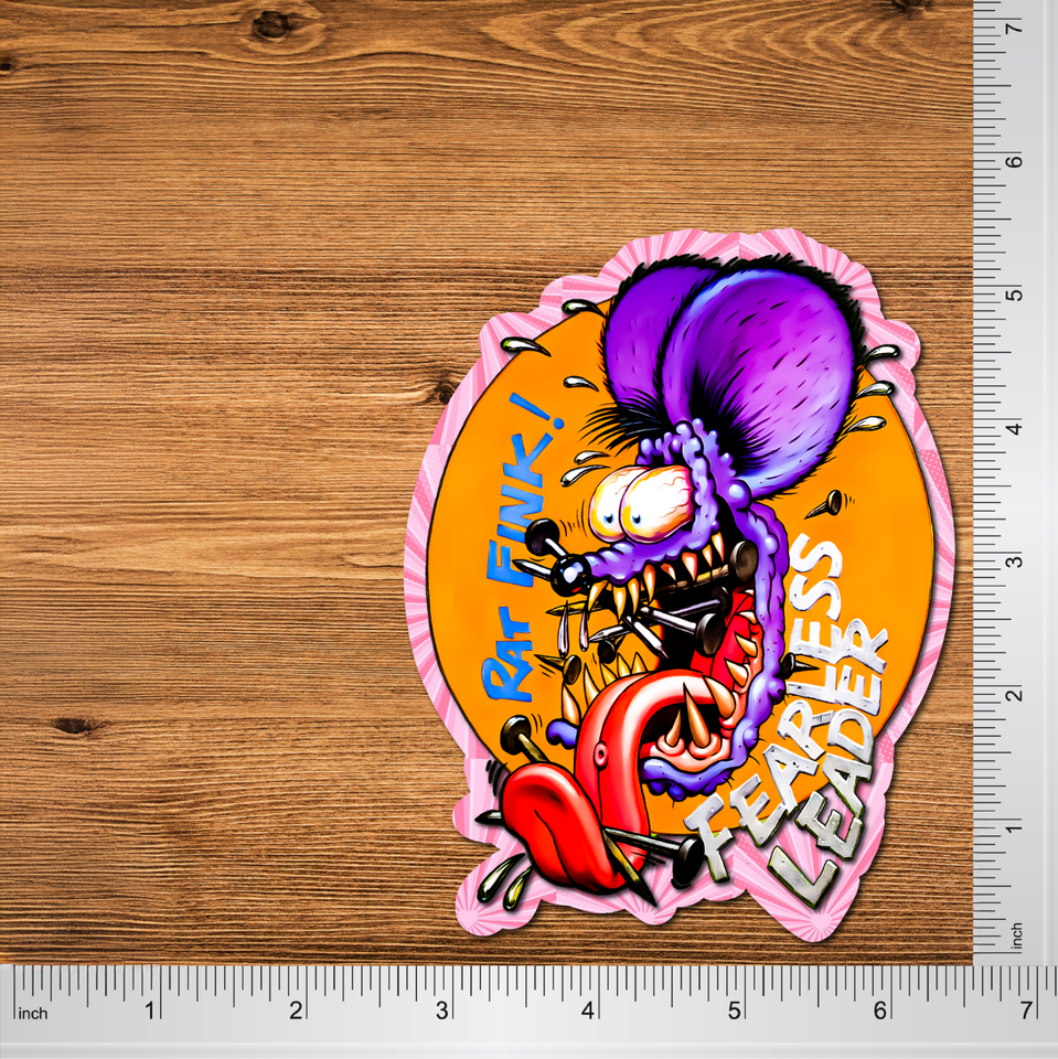 Rat Fink Ed Roth Fearless Leader Waterproof Sticker 3-Pack 5