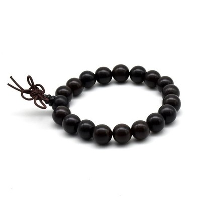 Unisex Natural Ebony Wood Buddhist Prayer Bead Necklace Bracelet Tibetan Pray...