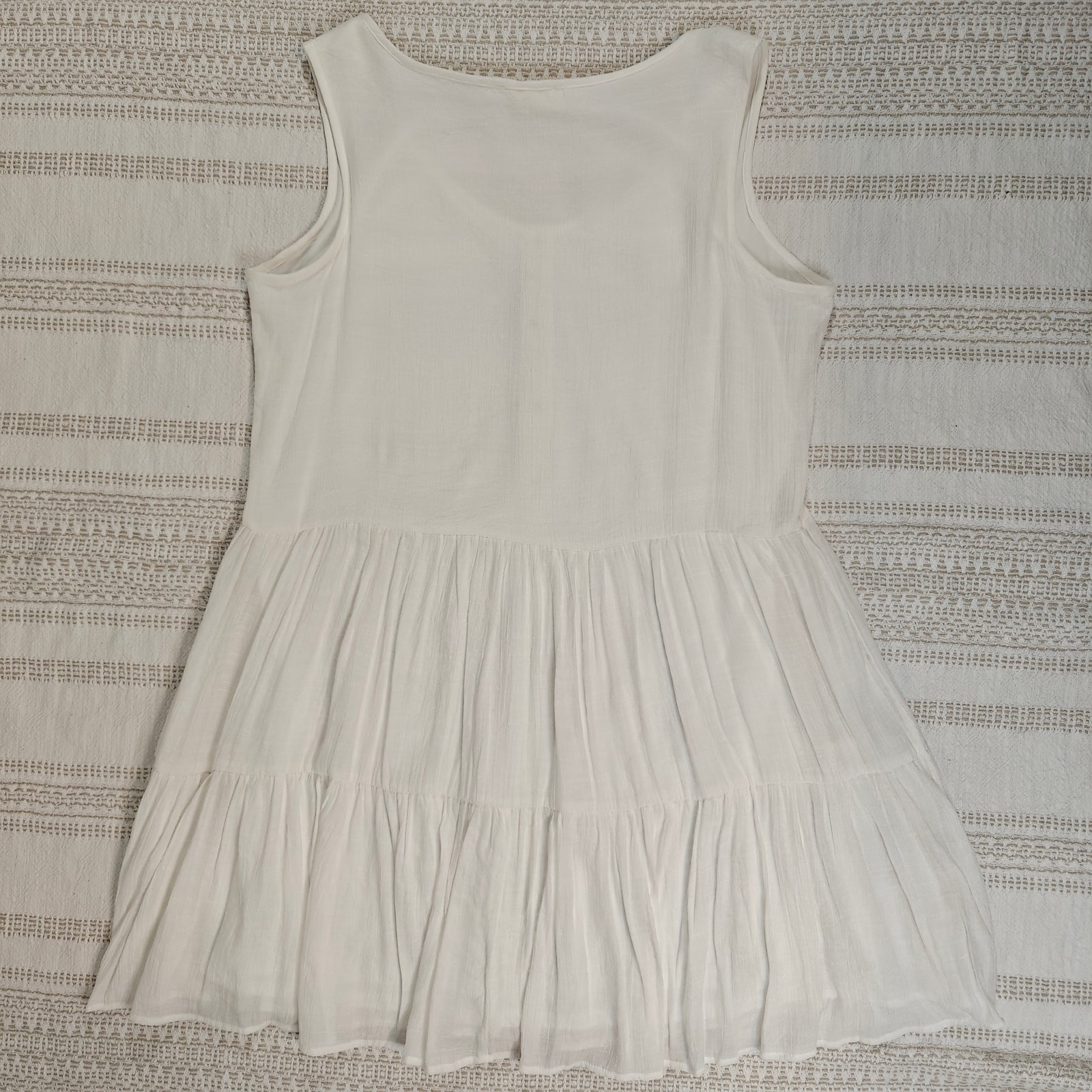 Indigo Rose White Button Front Tiered Dress Women's Size L Used-Perfect