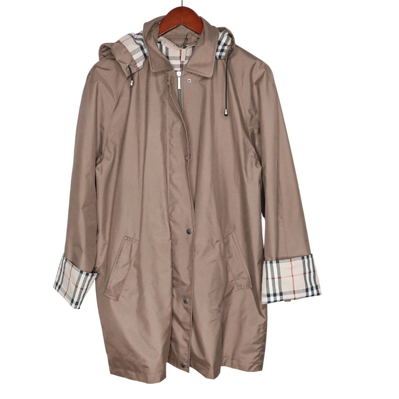 Vintage Burberry Nova Check Trim Rain Jacket Windbreaker Wool Liner Coat Brown image 5