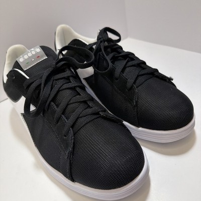 Diadora Black & White Court Sneakers Men s Size 12 EU 46 Lace Up Athletic Shoes
