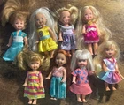 Mattel Kelly Lil Friends Of Sister Barbie Dolls Lot Of 8 Outfit Vintage 4.5in