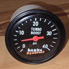 Rare Vintage Gale Banks Engineering DynaFact Boost Gauge, 0-40 PSI, Black, EUC