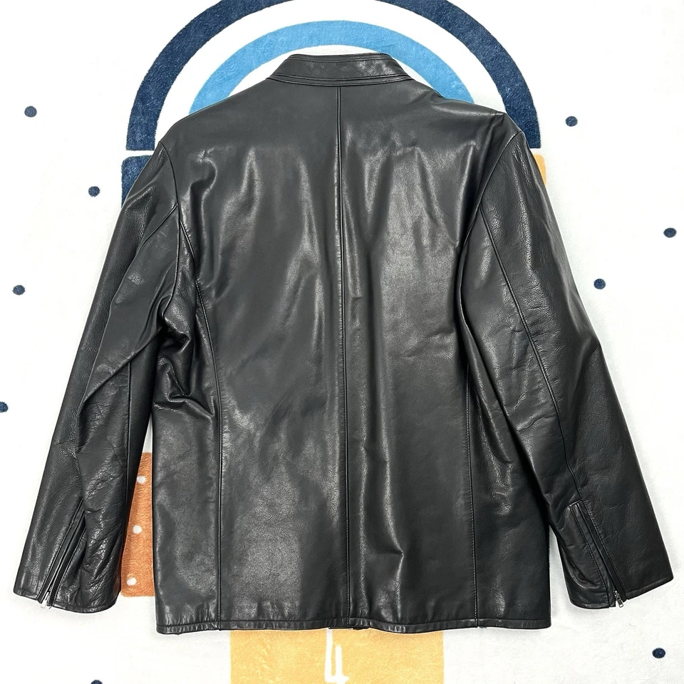 Armani Exchange AX Men’s Black Leather Jacket Size M - NEAR NEW - Image 2 of 4