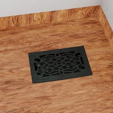 Black Floor Air Vent Heat Register with Louver Cast Aluminium Renovators Supply