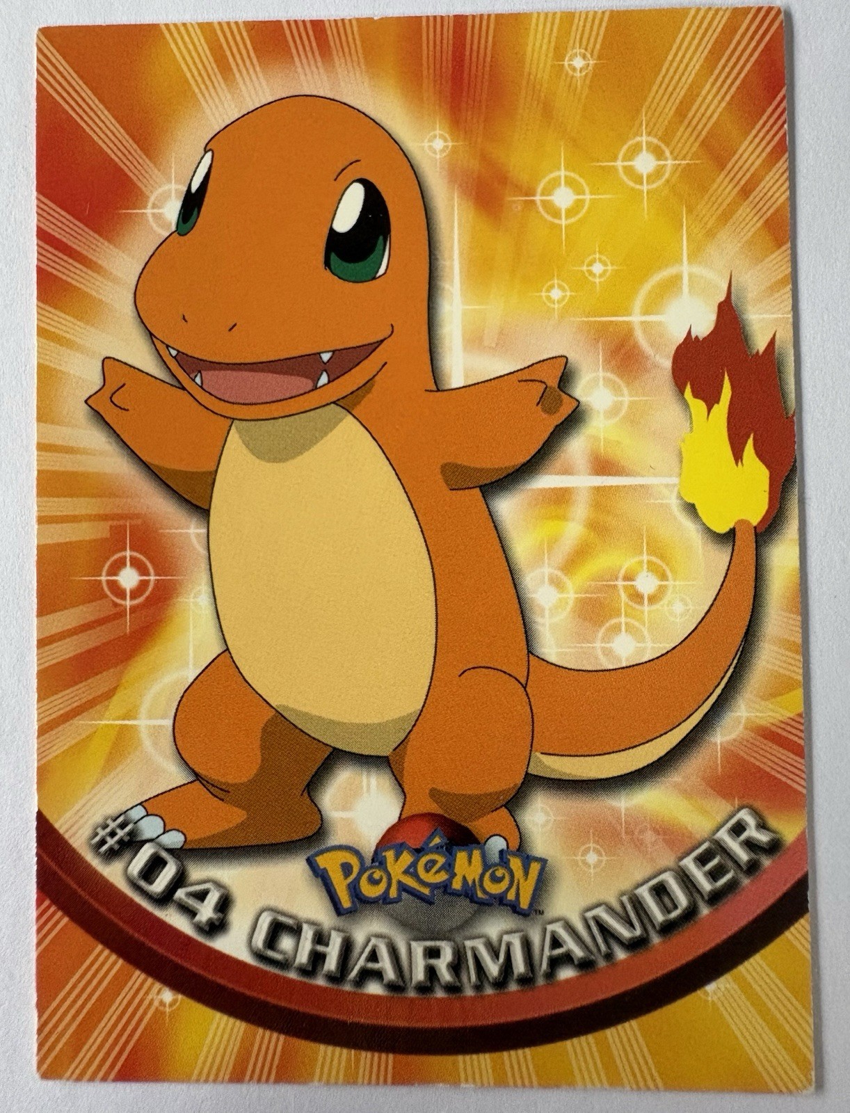 Charmander #04 E4 of 12 Topps 1999 TV Animation Edition Blue Label Pokémon Card