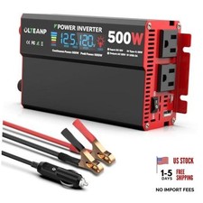 500W Power Inverter 12V DC to 110V/120V AC Car Converter for 12V-500W-Black