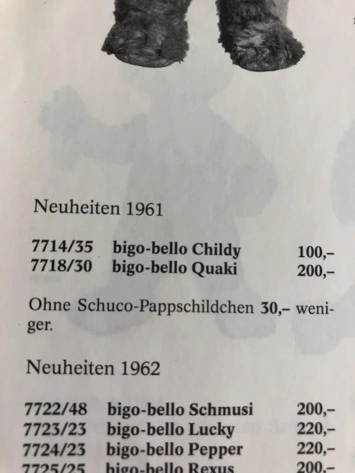 Schuco bigo-bello Quaki 7718/30 Mohair ID, and humanized Poodle dressed PAIR LOT - Image 3 of 4