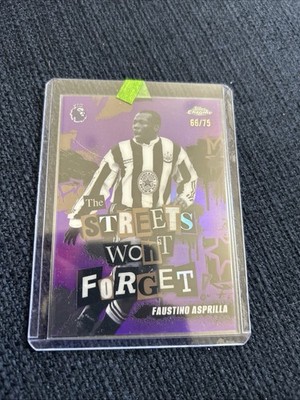 Topps Faustino Asprilla Newcastle Chrome PL Purple Refractor /75 SWF-18