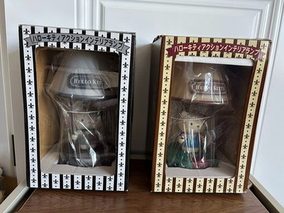 Set of 2 Rare 2004 Hello Kitty Action Interior Lamps Eikoh Japan Monotone Color