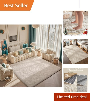 #ad Comfortable 5#x27; x 8#x27; Shaggy Area Rug Cozy Non Slip Plush Carpet for Any Room $48.44