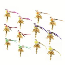 Lifelike Simulated Birds Feather Props for Wedding and Party Events Pack of 12