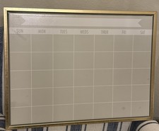 Gold Framed Monthly Dry-Erase Calendar - Home Office Organizer 24  x18  