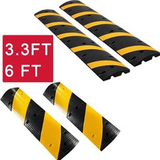 2 Pack Rubber Speed Bumps Heavy Duty 2-Channel Modular Speed Bump Hump 25000 lbs