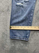 KanCan Jeans Womens 9/28 Blue KC6195M Distressed Relaxed Straight Leg Denim