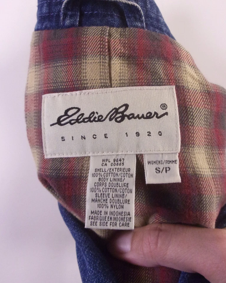 Chaqueta vaquera Eddie Bauer vintage años 80 90 usada en excelente estado forro de franela talla S Foto 4 de 4