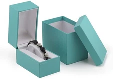 888 Display Teal Blue Leatherette Jewelry Box Ideal for Gifts, Packaging for...