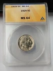 1929 BUFFALO NICKEL ANACS MS64