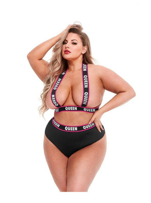 LAPDANCE 2pc. QUEEN BEE Booty Short & Top Set | ONE SIZE QUEEN |