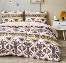 DaDa Bedding Oriental Boho Tribal Duvet Cover - w/ Pillow Cases Royal Persian