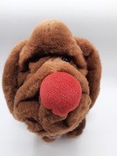 Ganz Wrinkle Shar Pei Stuffed Plush Puppy Dog Chocolate Dark Brown Red Nose 1984