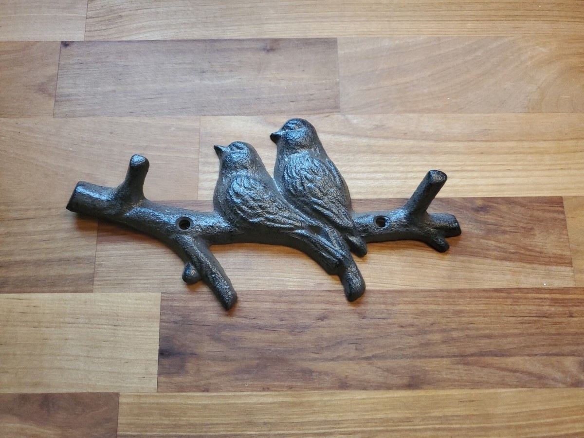 Cast Iron Bird Coat Hanger Handcrafted Nautical Decor Rustic Cast