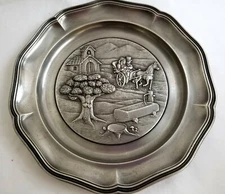 Universal Pewter Wall Plate Dish Country Lovers Wedding Design