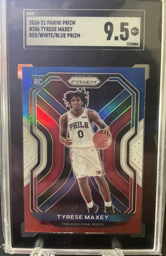 2020 Prizm Tyrese Maxey RC Rookie Red White Blue SGC 9.5 Sixers